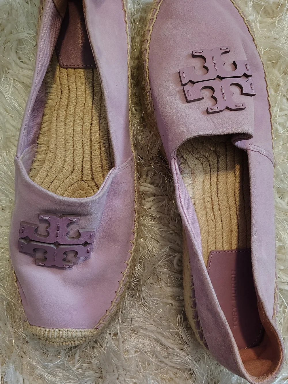 Tory Burch Mauve Logo Espadrille Slip-Ons